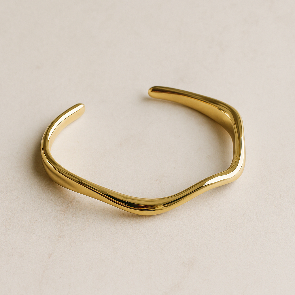 Gold curve cuff bracelet