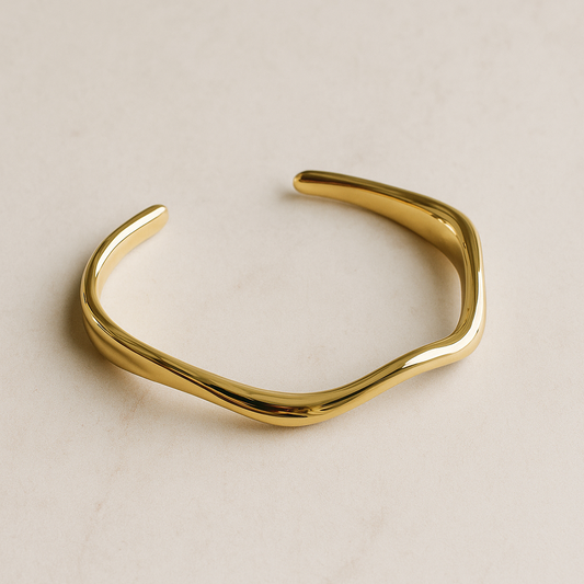 Gold curve cuff bracelet
